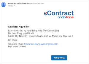 Nội dung email ký hợp đồng điện tử MobiFone eContract