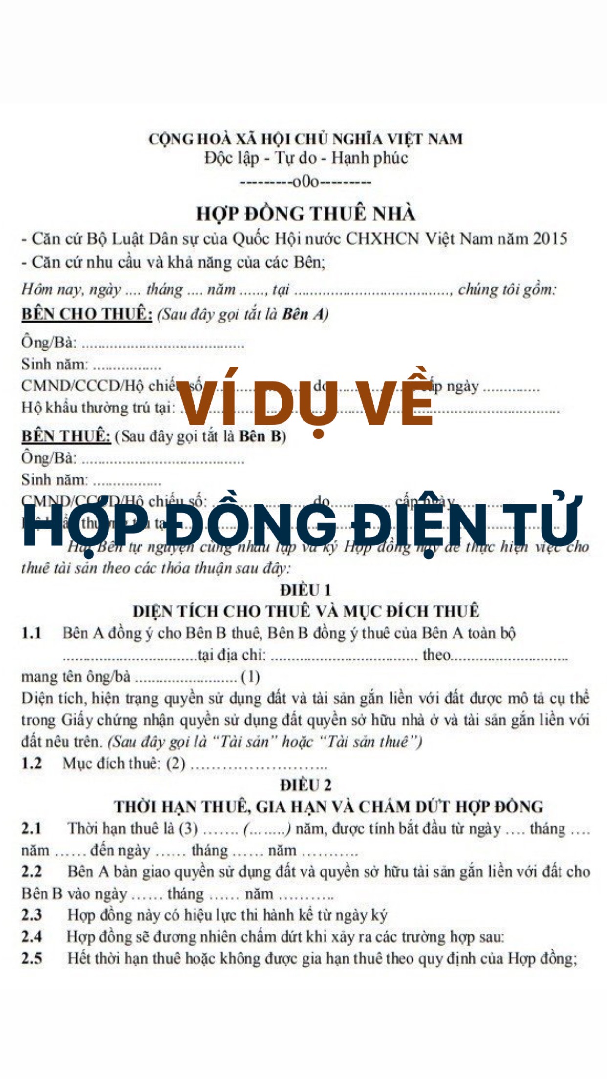 VÍ DỤ MINH HỌA VỀ HỢP ĐỒNG VAY TÀI SẢN